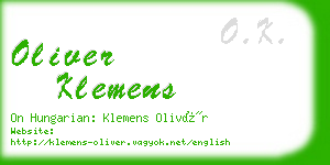 oliver klemens business card